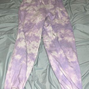 Tie dyed purple sweatpants